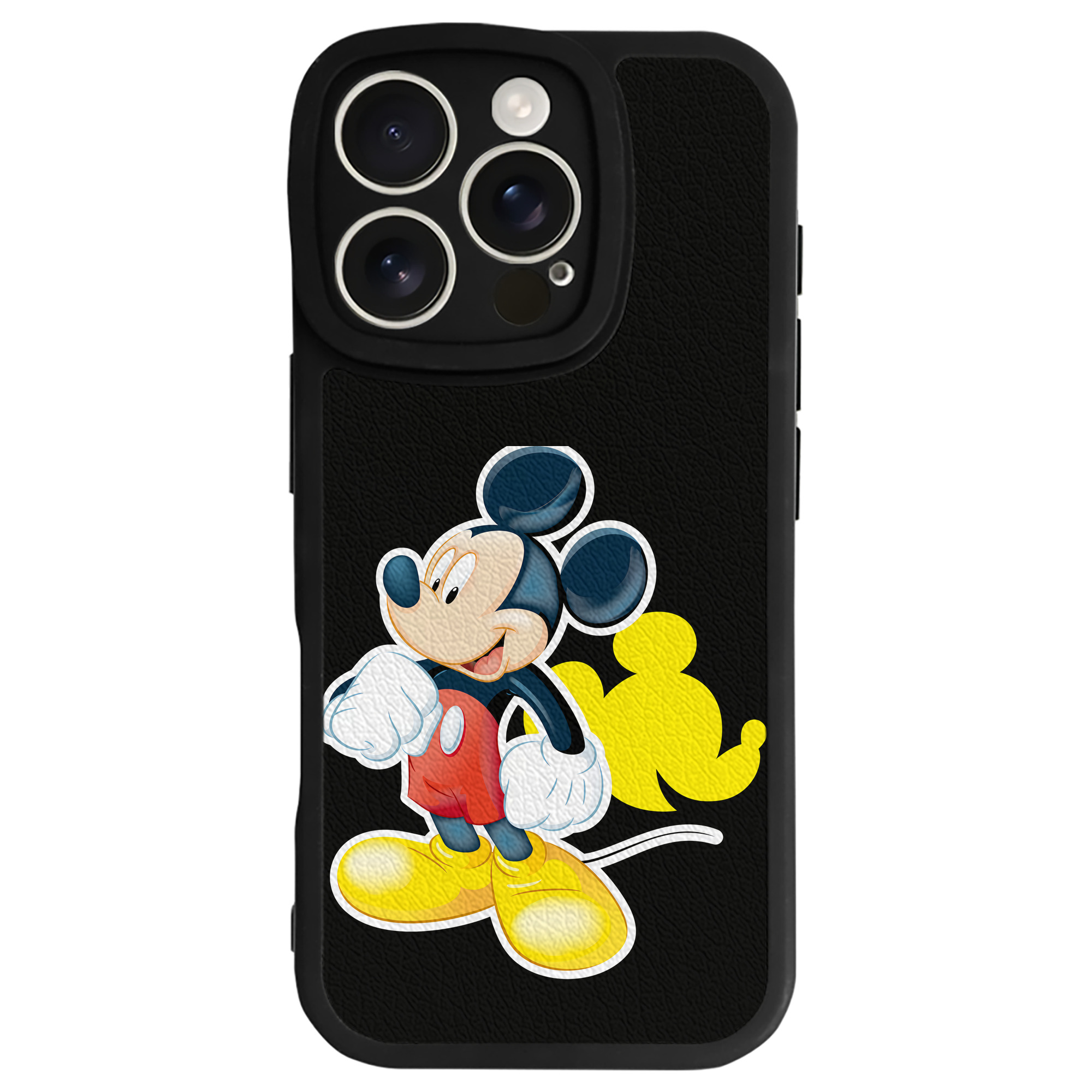 （画像用） ミッキーマウス Mickey Mouse 【iPhone 16シリーズ対応】シリコンスマホケース（レザー調） 材質：シリコン